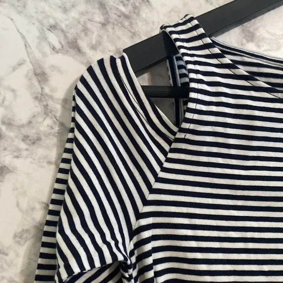 NWOT | Michael Kors | Black & White Stripe | Ruched | Long Sleeve | Top | Size:… - Picture 6 of 17